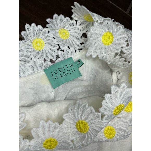 Judith March oversized low shoulder daisy top sz small - Picture 4 of 8